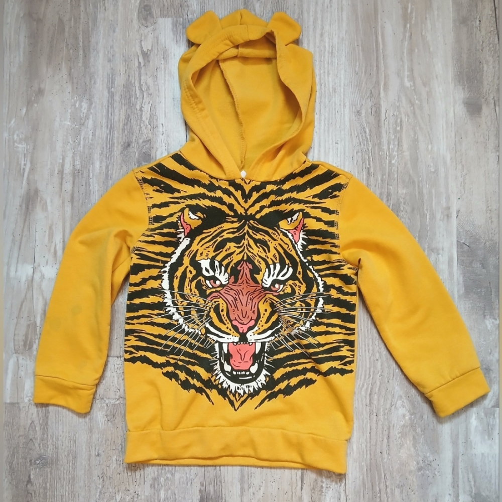 Monkey Bars Kids Size 4 Roaring Tiger Yellow Pullover Hoodie